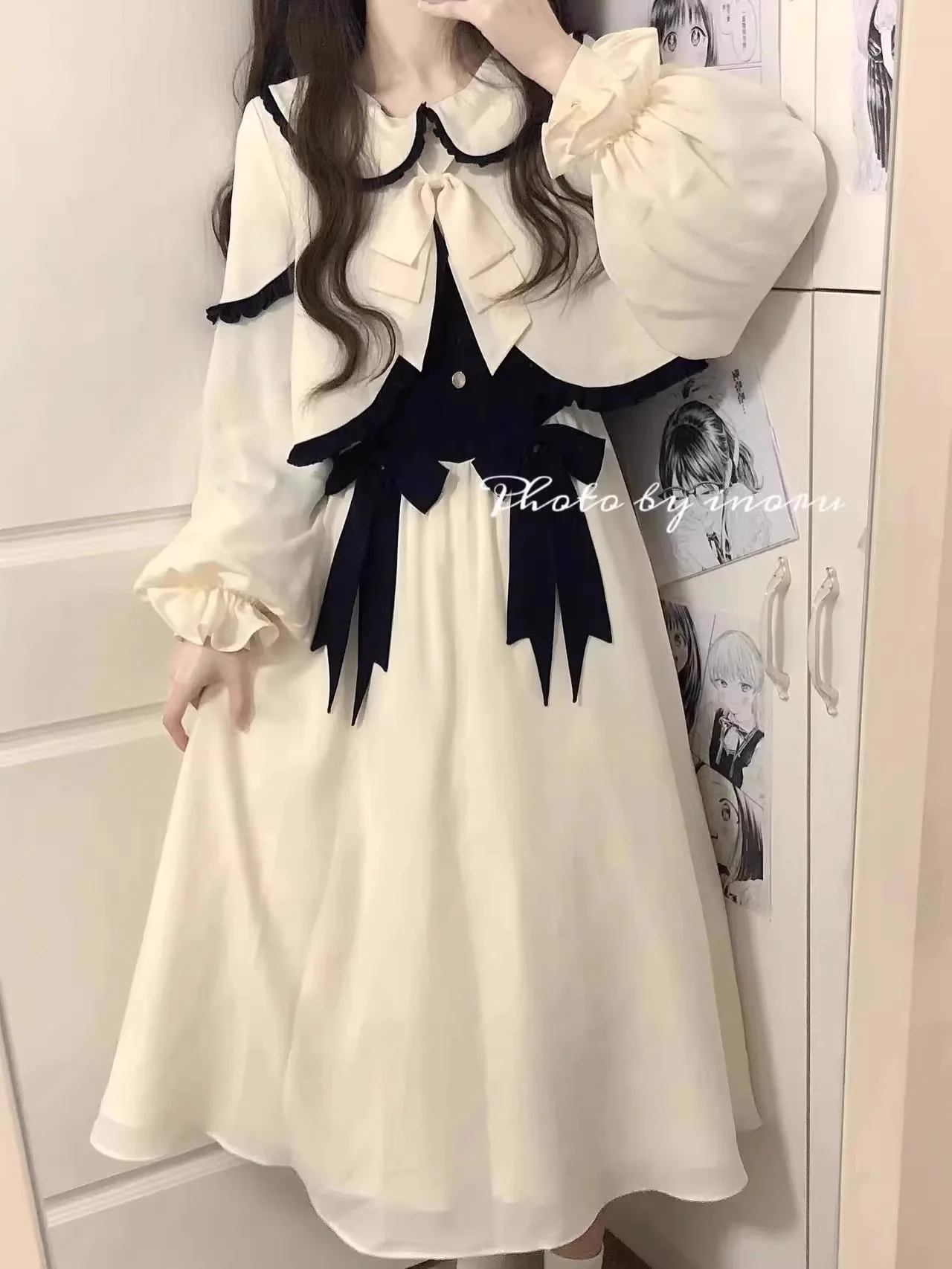 

Coat and Dress Lolita Suit Gentle Preppy Style Gown