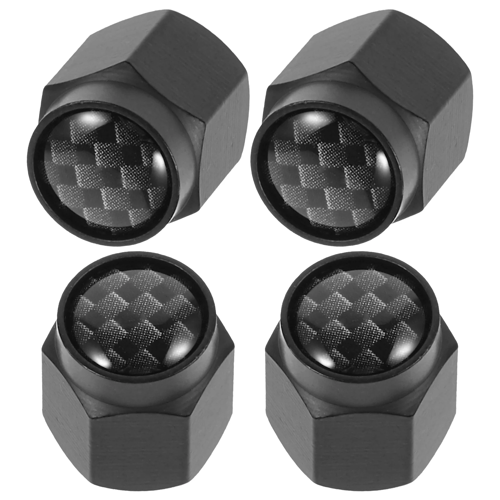 

4 Pcs Tire Valve Caps Carbon Fiber Metal Dust-proof Stem Covers Copper Material Universal Design Car Truck Motorcycle