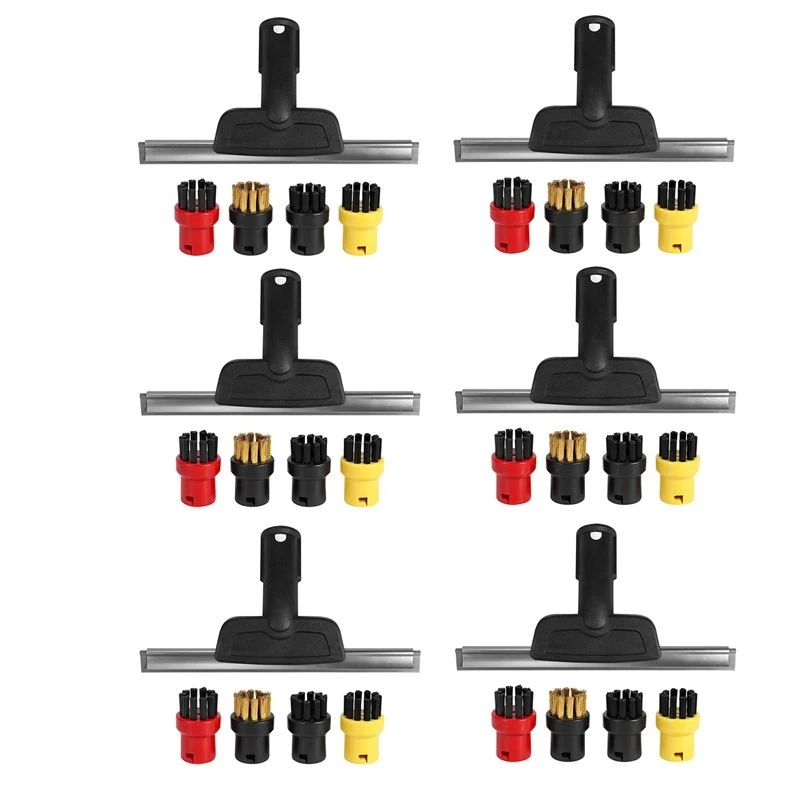 6X For Karcher SC2 SC3 SC4 SC5 CTK20 Window Nozzle Scraper Round Brush For Steam Cleaner Mirrors Moisture,Clean Slit-Y48A