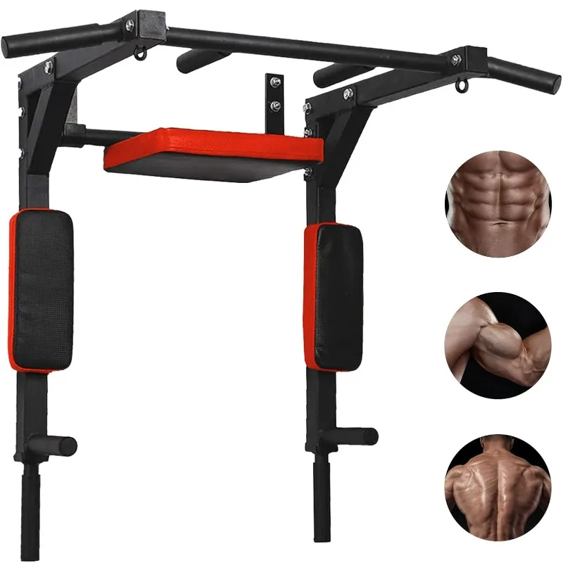Wall-Mounted Square Tube Pull-Up Bar: Home-Use Multifunctional Wall-Mounted Pull-Up Bar Fitness Equipment for Gym Fitness