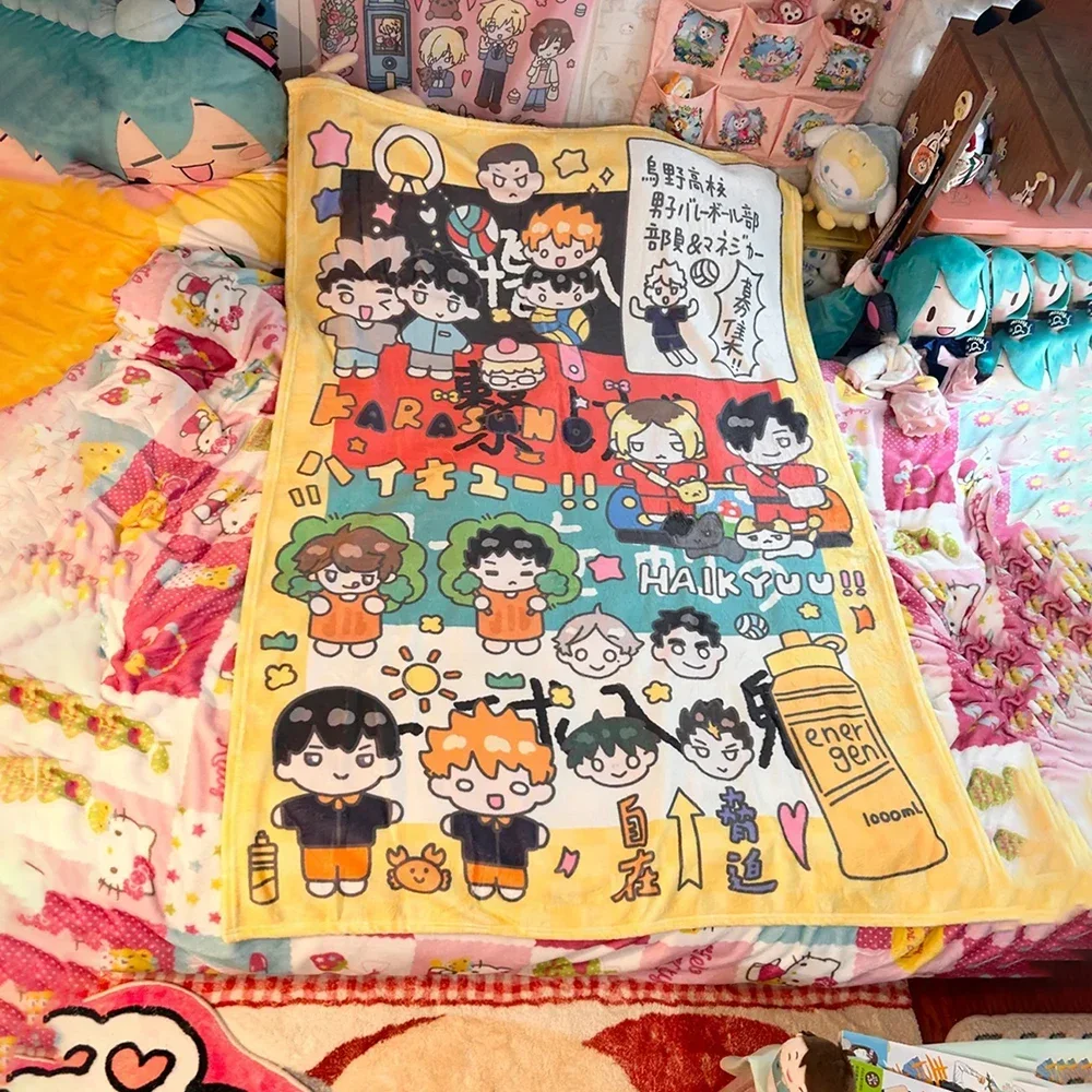 

Anime Haikyuu!! Cosplay Office Shawl Air Conditioning Nap Keep Warm Thin Single Sofa Blanket Xmas Gift Cartoon