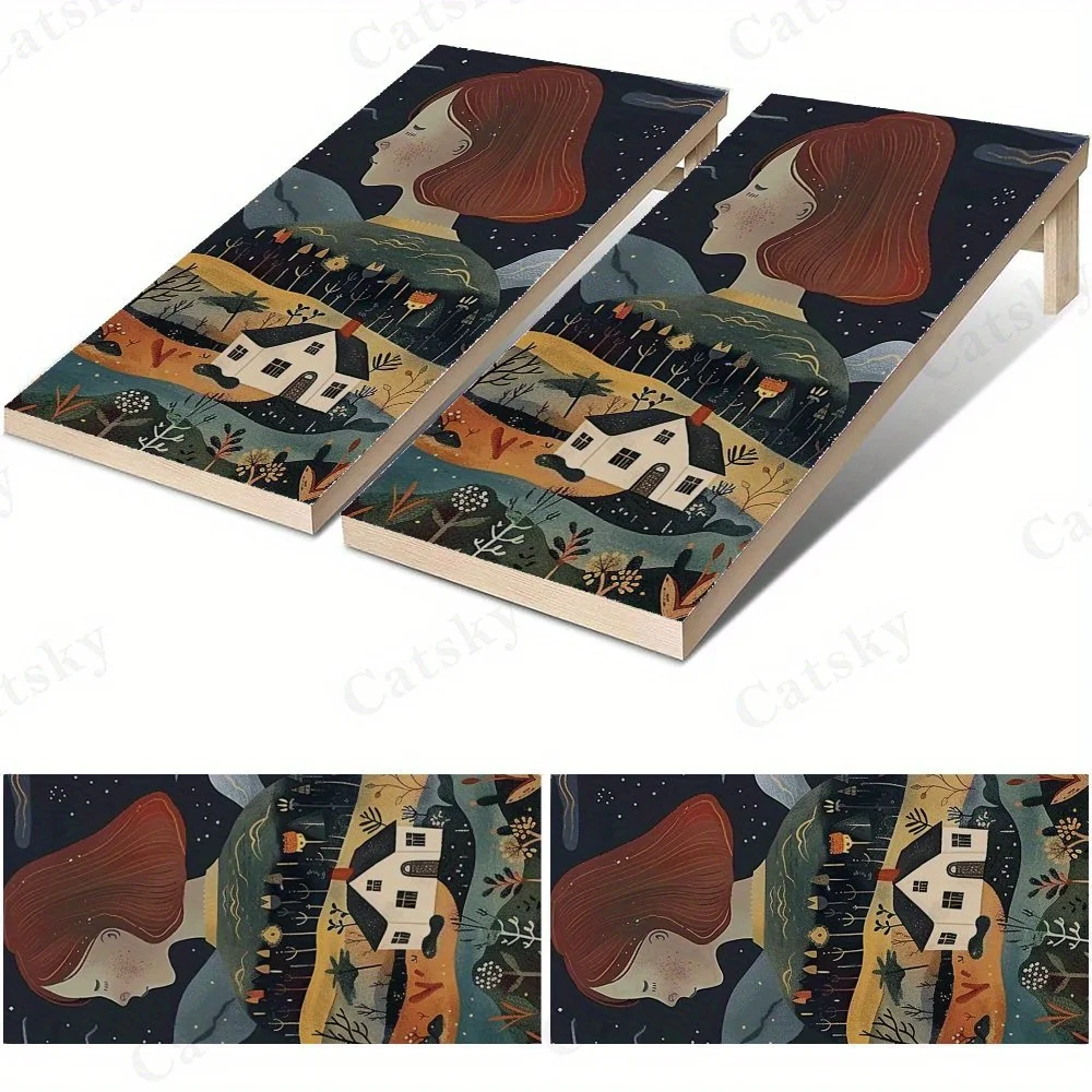 Back With House Pattern   Sandbag Board Sticker.This sandbag board sticker is made from high-quality materials, offering excelle