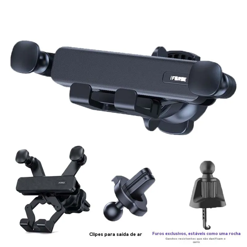 Suporte Celular Gps Carro Veicular - Trava Automática Ajustável Fácil de Instalar Rotação De 360