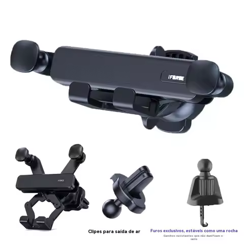 Suporte Celular Gps Carro Veicular - Trava Automática Ajustável Fácil de Instalar Rotação De 360
