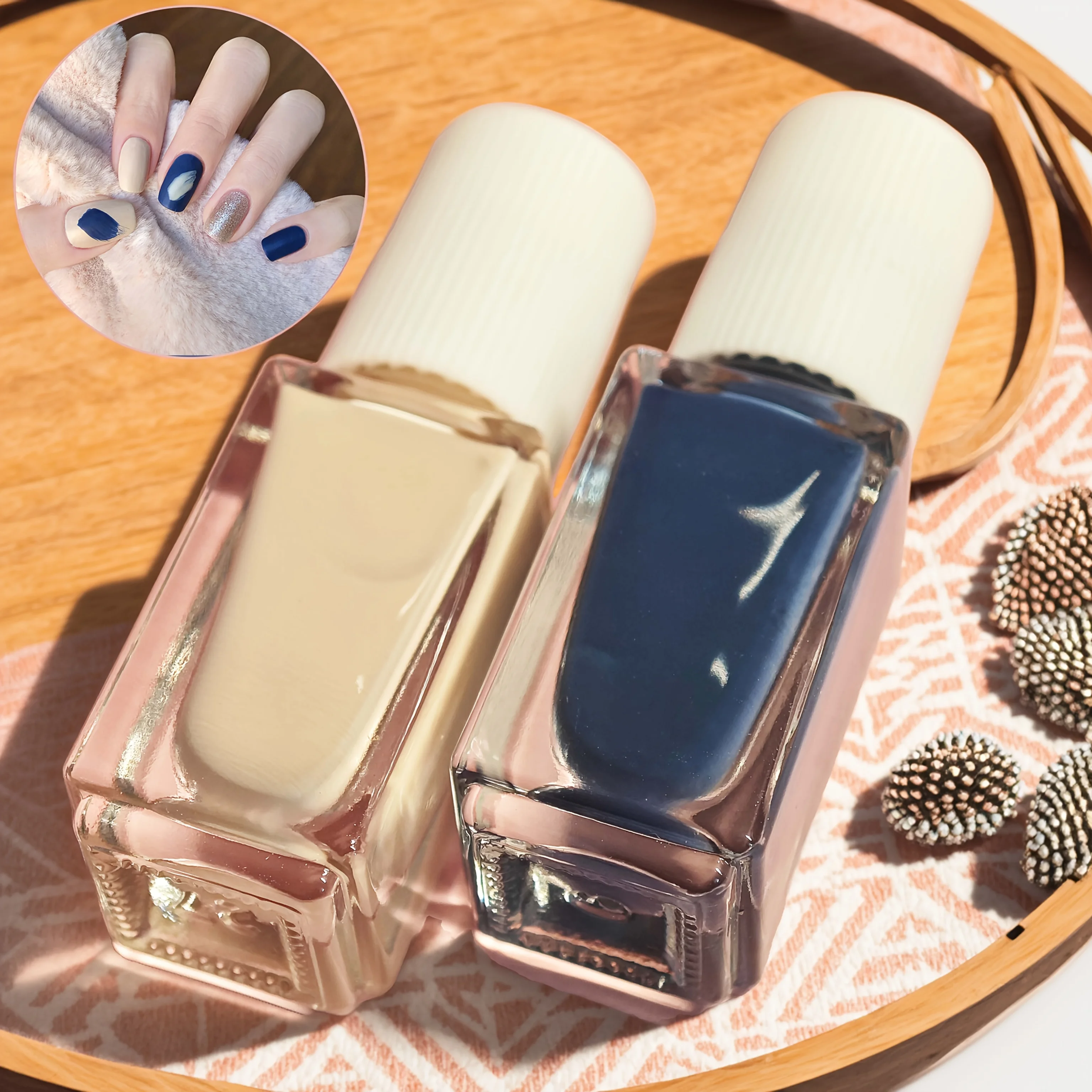 D35 Niebieski kryształ lodu z piórkami, 2 butelki, szybkoschnący, długotrwały, zdejmowalny, na bazie wody, bez potrzeby użycia lampy UV, natychmiastowy efekt rozjaśnienia paznokci.