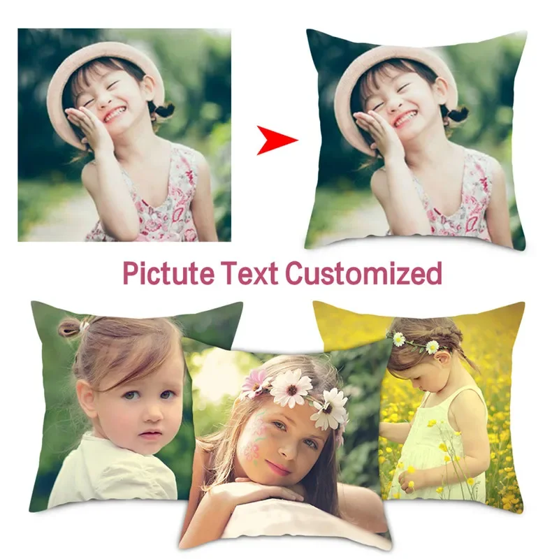 Custom Cushion Cover DIY Customized Throw Pillow Home Decorative Square Wedding Pets Baby Print Pillowcase Drop Shipping