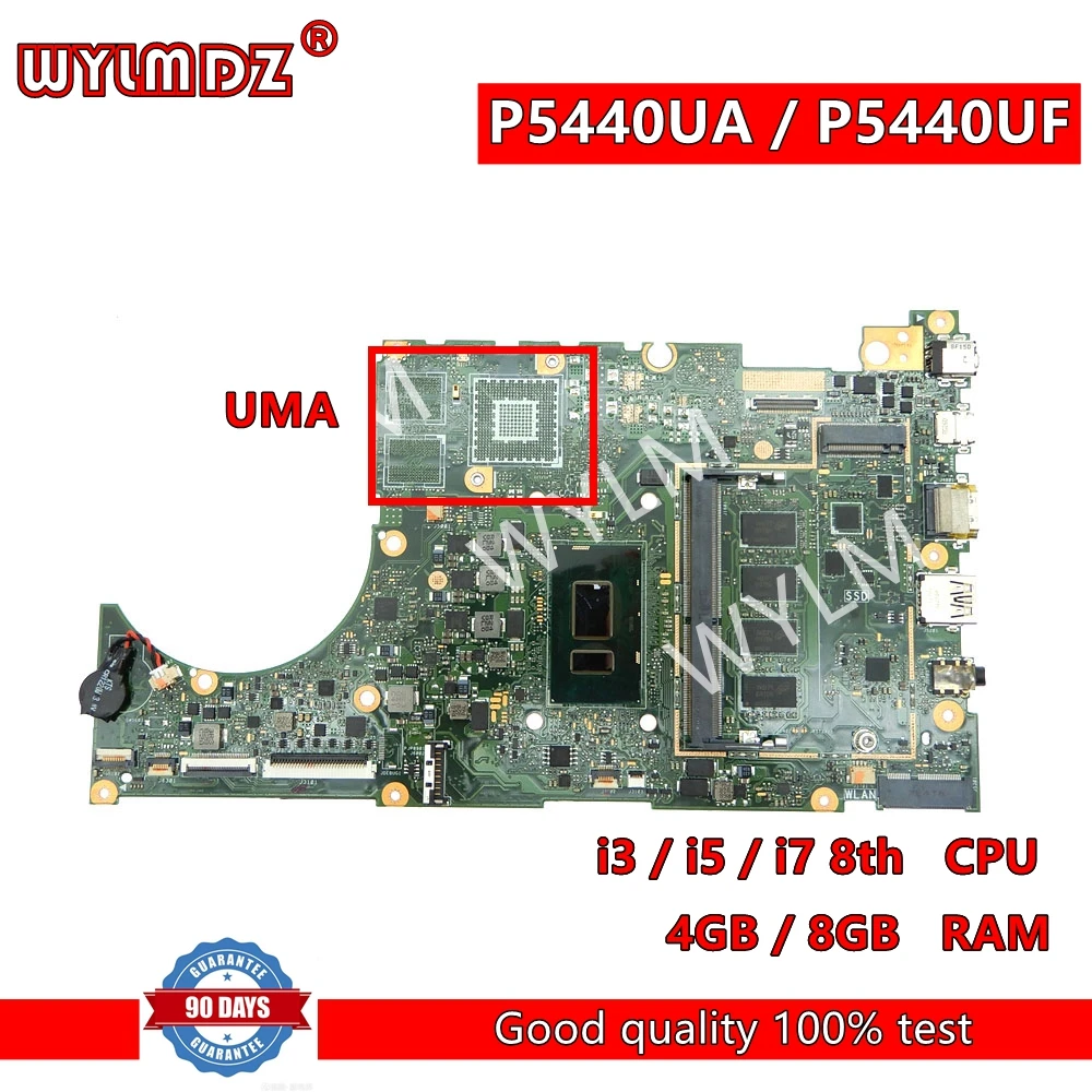 

P5440UA notebook Motherboard For ASUS P5340UF P5340U P5440U P5440UF Laptop Mainboard W/ i3/i5/i7 8th CPU 4GB/8GB RAM Tested