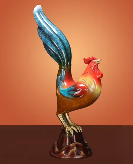 A stunning pure copper chicken golden rooster creative Decoration statue Home sroom Art Animal decorative craft Sculpture