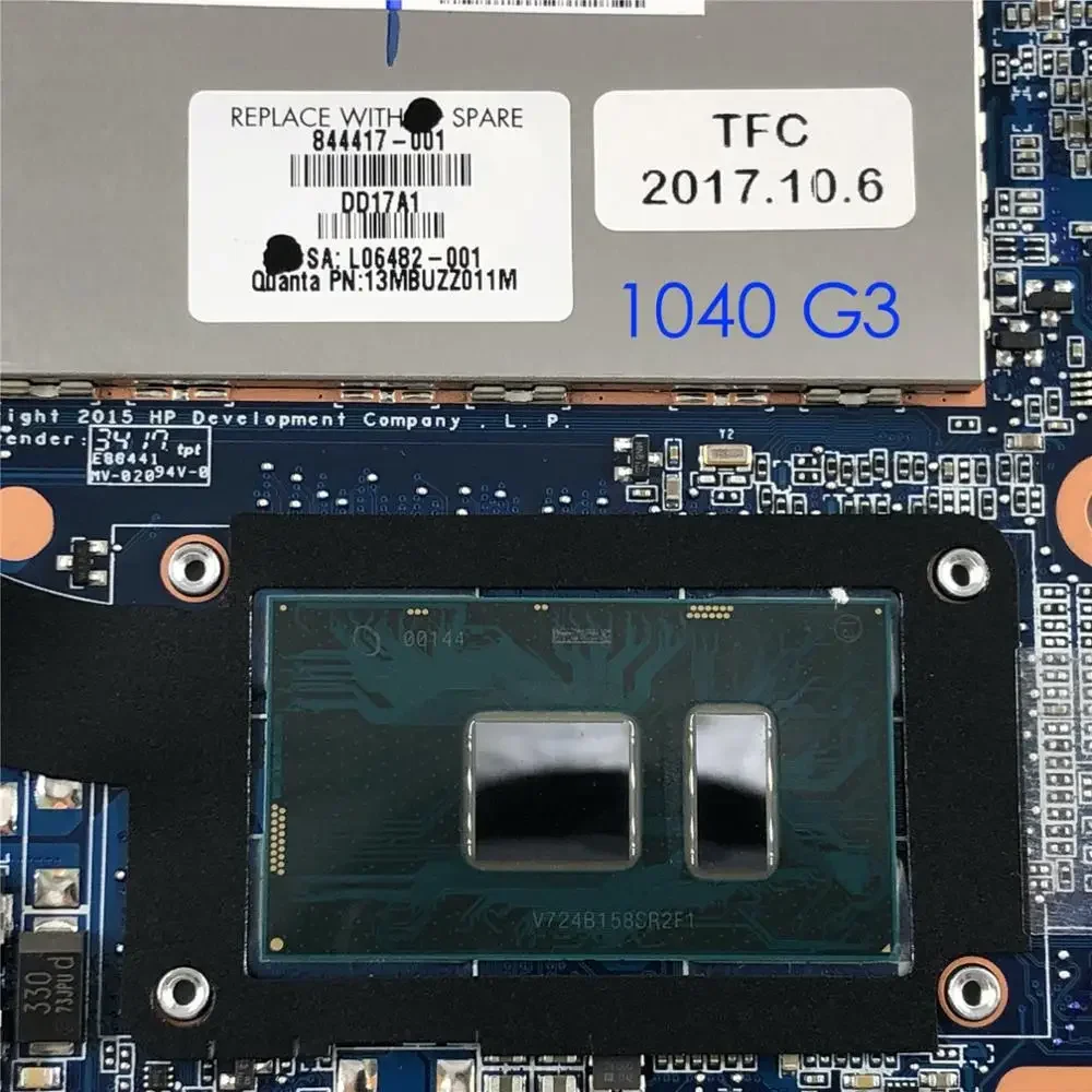 844417-001 For HP EliteBook 1040 G3 Laptop Motherboard 844417-501 844417-601 i7-6600 Mainboard 100% tested fully work - view 3