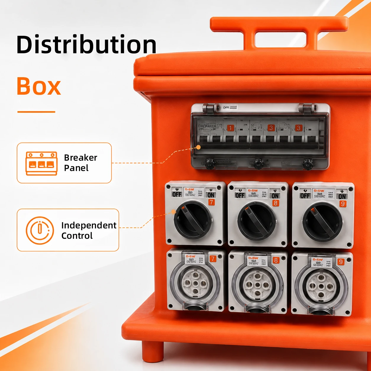 Multiple Outlets Electrical Dustproof Industrial Plug Socket 32A 63A 125A 36Ways Protected Circuit Customized Distribution Box
