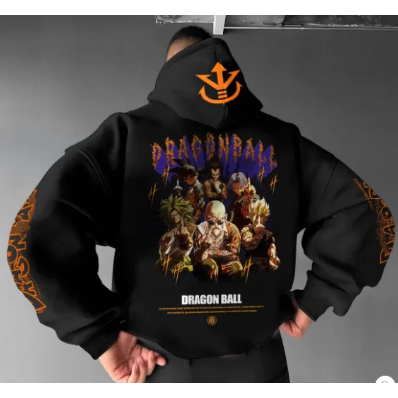 

2025 Новый свитер с капюшоном Dragon Ball, модный тренд, повседневный уличный свитер в студенческом стиле с длинными рукавами и капюшоном Y2K, Harajuku, унисекс