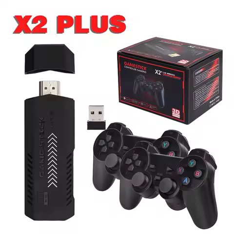 X2 Plus Game Console 128G 30000 Games 4K Game Stick 3D HD Retro Video Game Console Wireless Controller 40 Emulator For PS1/N64