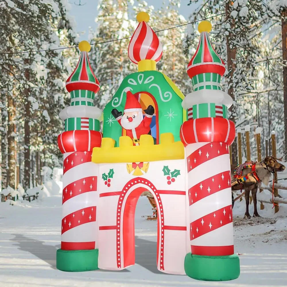 ديكور قلعة قابلة للنفخ من كريساس - 9.7 طن، ديكور خارجي مع إضاءة LED، للتسلية في الفناء
