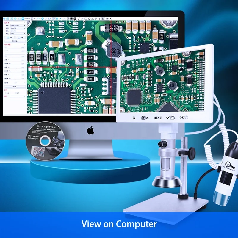 OPTO-EDU A36.5101 2.0M 7 "LCD ستيريو USB مجهر رقمي محمول بعدسة مزدوجة