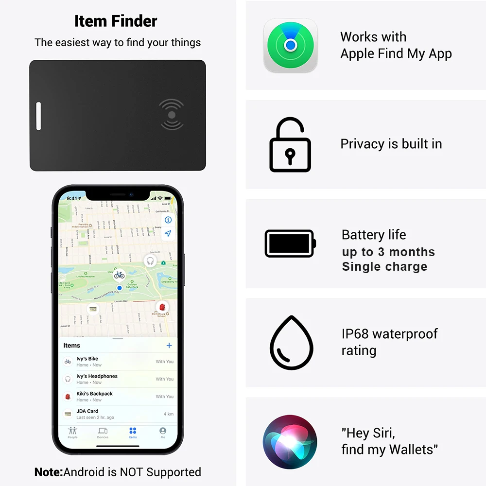 Imagem -04 - Ultra-fino Carregamento sem Fio Carteira Tracking Card Localizador Gps Tag Inteligente Dispositivo Iphone Find my Key Finder Rastreador Bluetooth