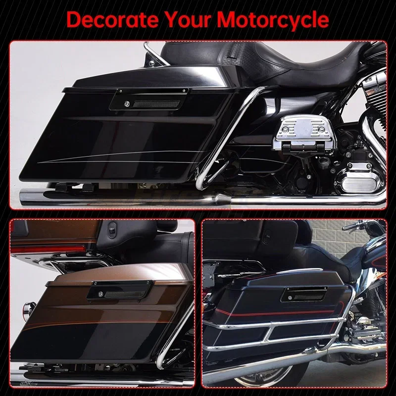 Motorcycle Black ABS Saddlebag Latch Cover For Harley Touring Electra Street Glide Road King FLH FLT FLHR FLTR 1993-2013 5