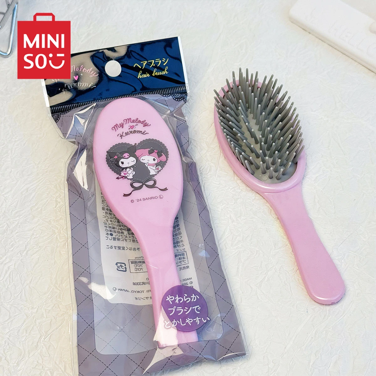 MINISO kuromi Melody Hair Comb Women's Portable Air Bag Air Cushion Massage Comb Cute Curly Hair Comb Japanese