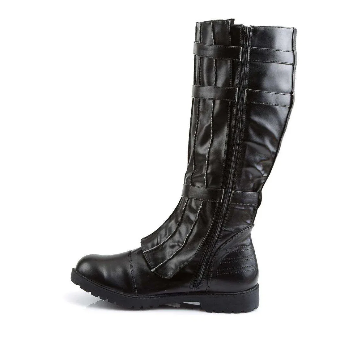 Renaissance Ritter Stiefel mit Schnalle Halloween Cosplay Kostüm Schuhe PU-Leder Piratenstiefel mit Rundem Kopf und Niedrigem Absatz 2026 – Detail 9