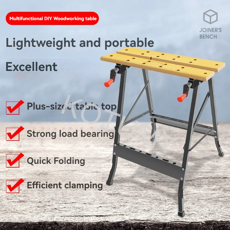 Multifunctional Carpentry Workbench Folding Woodworking Table Saw Household Portable Combined Tool Decoration Wood Working Table