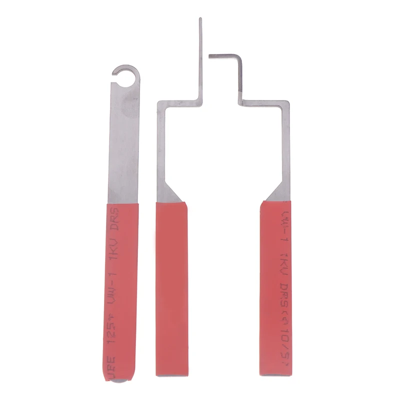 3Pcs/set Alat Pembuka Kunci Jendela Lipat Profesional Anti Selip Set Pembuka Kunci Praktis Kunci Pintu Stainless Steel