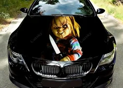 chucky horror movie Car hood vinyl sticker wrap packaging film hood decal sticker universal car hood protective film
