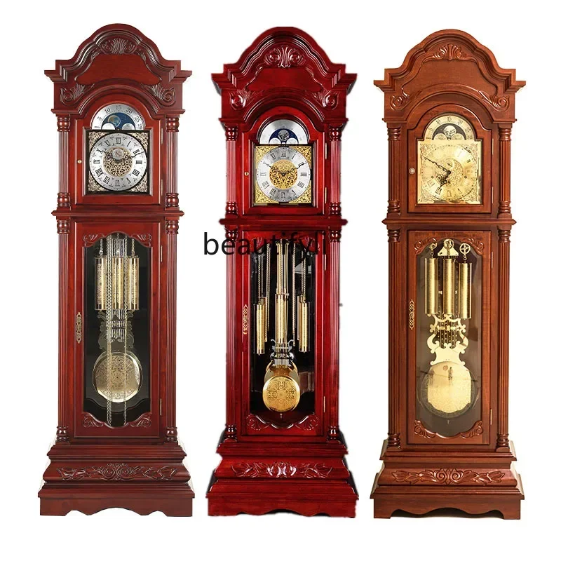 German Hermle Eight Tone the Grandfather Clock 12 Tone Jumping Rope Movement High-End Music Clock Retro