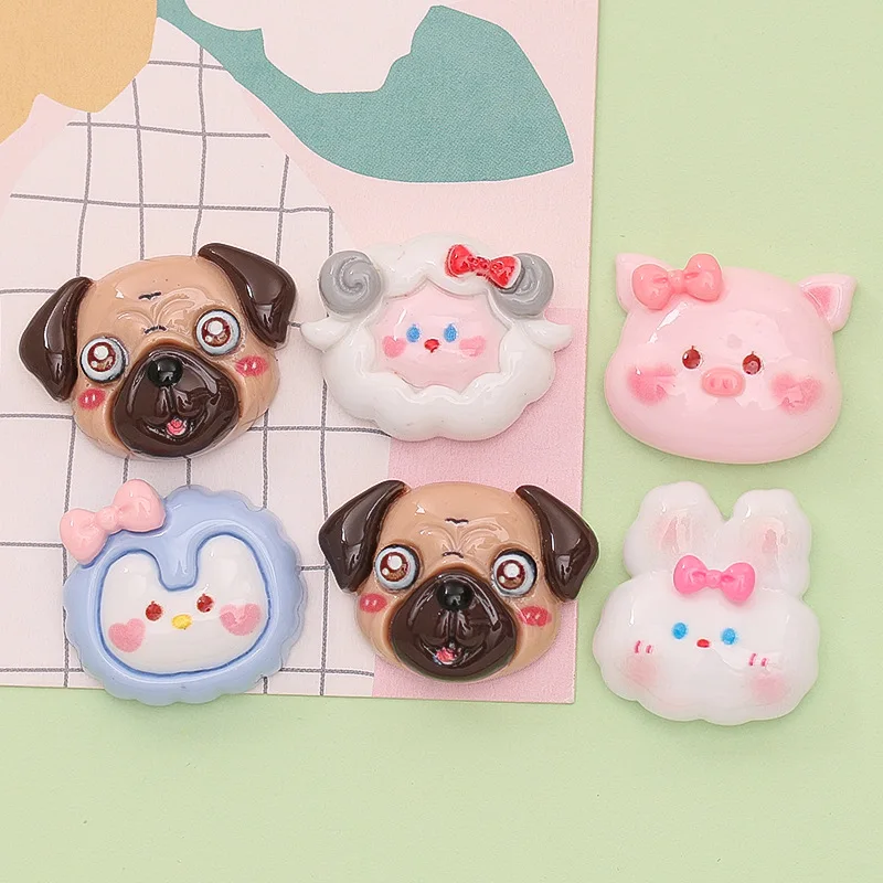 20pcs Kawaii Animal Dollhouse Miniature Resin Cabochon Flatbacks Cute Puppy Cat Penguin Phone Decor DIY Scrapbooking Accessories