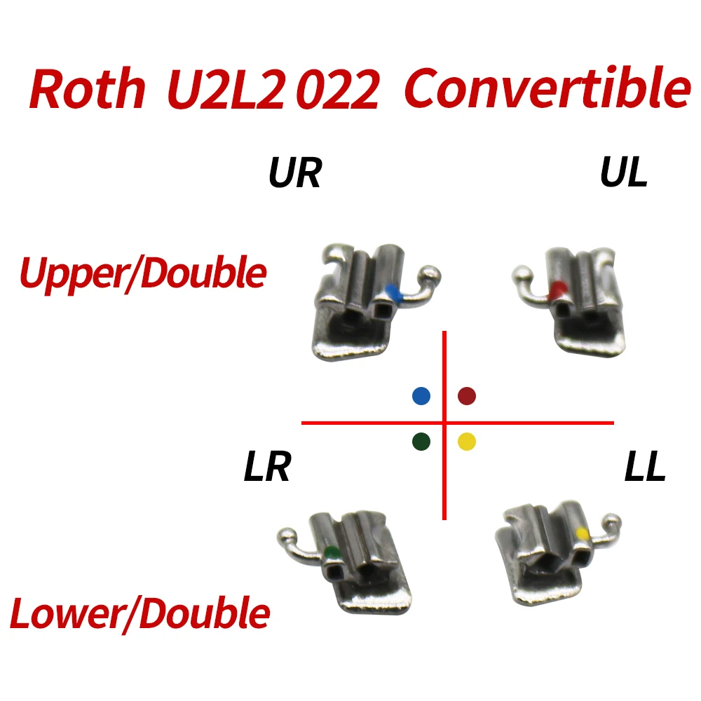 10Packs 1St Mesh Base Roth 022 Upper Double Lower Double buccal tube