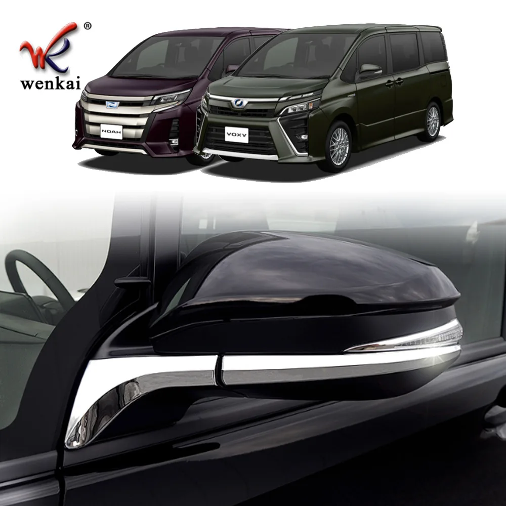 

For Toyota Voxy Noah R80 Accessories ABS Chrome Rearview Mirror Trim Anti-collision Strip Car Shiny Exterior Styling 2014-2020