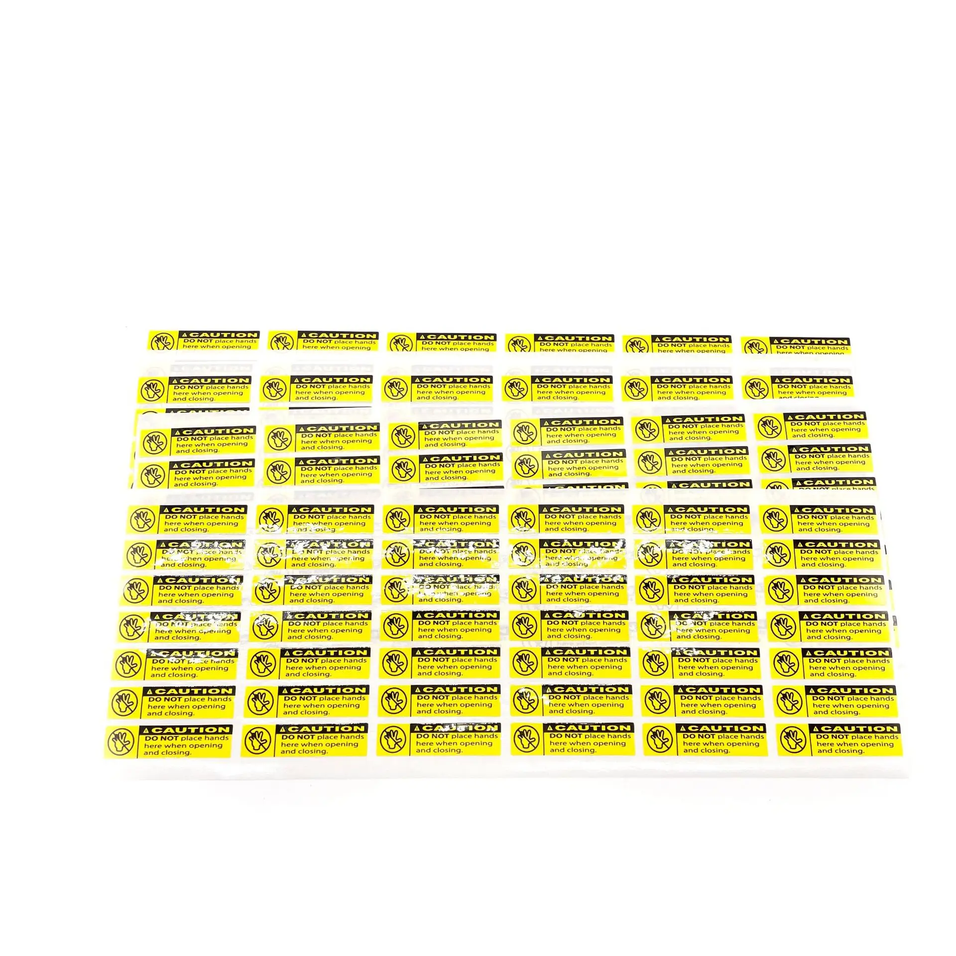 Maßgefertigte Gelbe PVC-Warnaufkleber für den Außenbereich, Bedruckte Personalisierte Design-Etiketten mit Glänzender Oberfläche und Klebstoff – Detail 3