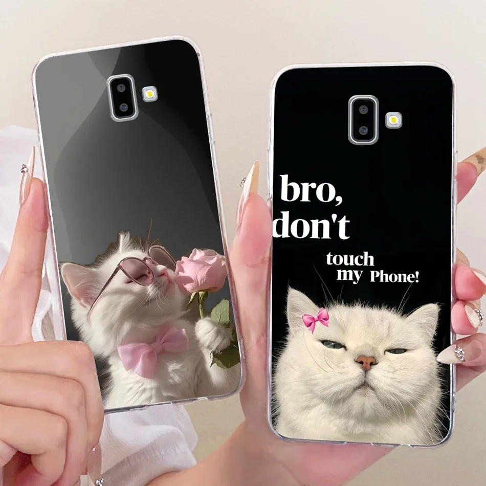 For Samsung Galaxy J6+ J6 2018 Phone Case Cute Cat Dog Pattern Back Cover For Samsung J6 J 6 Plus (2018) Soft Silicone TPU Cases