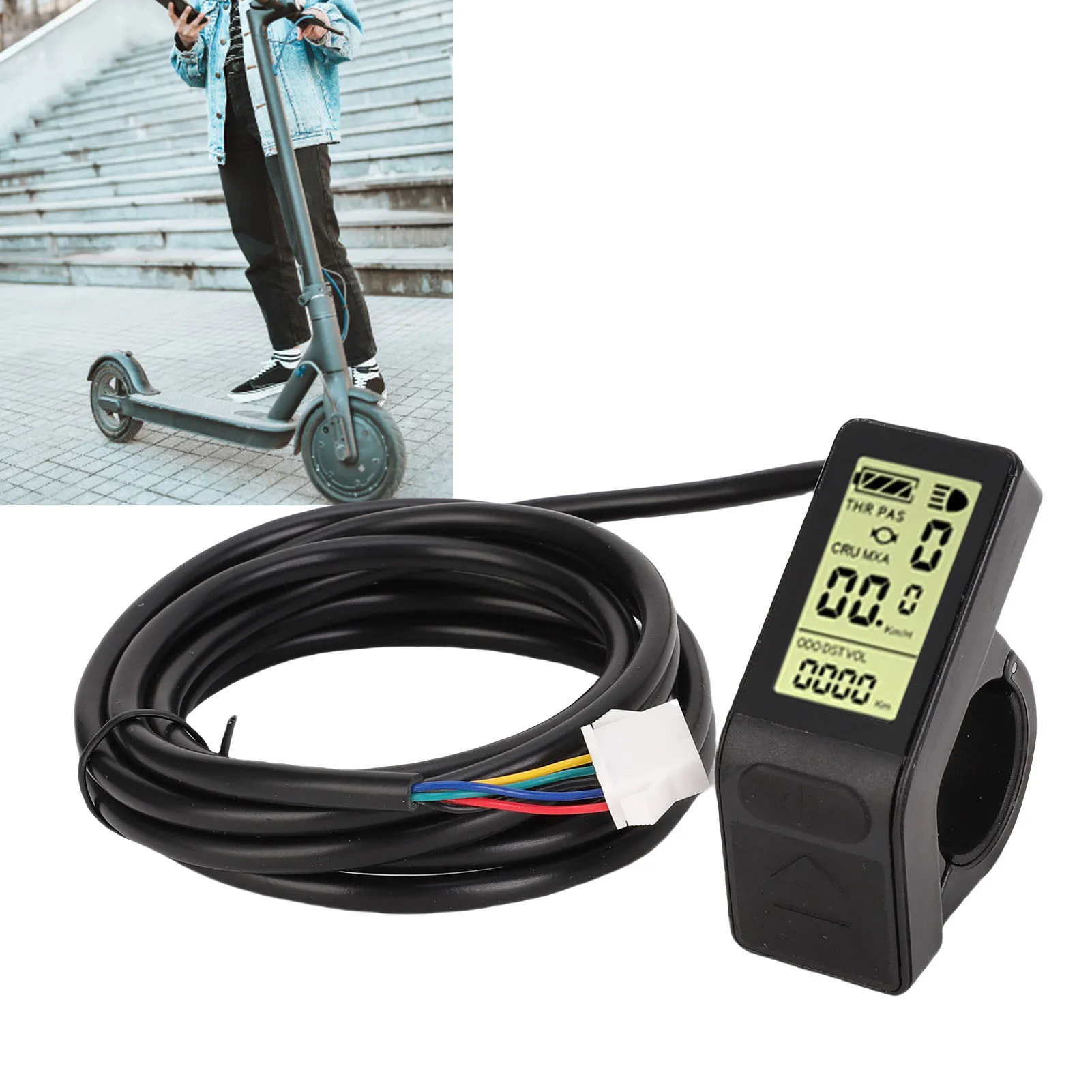 LCD-Display für Elektrofahrräder, LCD-Display für Elektrofahrräder, SM-Anschluss, ABS-Farbbildschirm, ergonomische externe Tasten zum Fahren