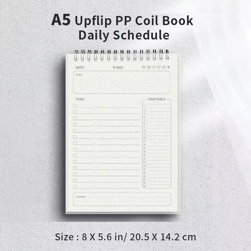 1pc Planner Agenda Spiral A5 Notebook Schedules Daily Plan To Do List Notepad 160 Pages Thick Office School Supplies Stationery