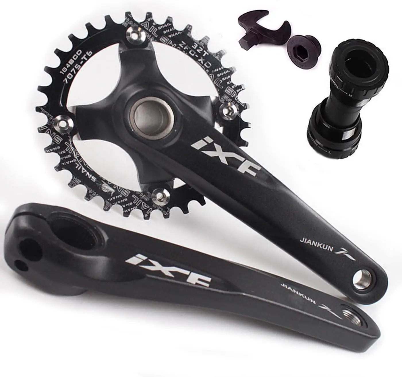 

IXF 104 BCD 30-52T Mountain Bike Crankset -Hollow Integrated MTB 170mm Crank Set- Aluminum Alloy Bike Crankset with Narrow Wide