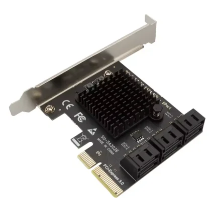 Адаптер SATA PCIe 6-портовый SATA 3.0 к PCI Express X4 Карта расширения SATA III к PCI-E 3.0 X4 Контроллер для HDD ASMedia ASM1166