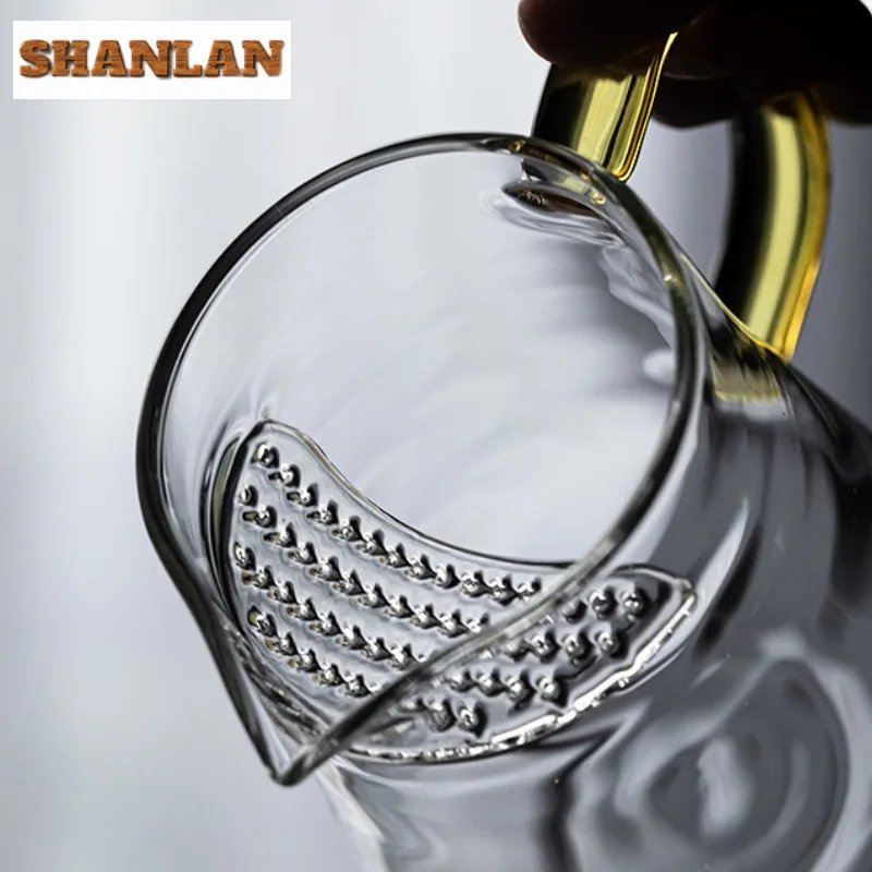 420 مللي كوب عادل زجاجي سميك تشاهاي عالي البورون سيليكون مقاوم للحرارة شاي الكونغ فو مع مقبض مرشح كوب معرض فاصل الشاي #4