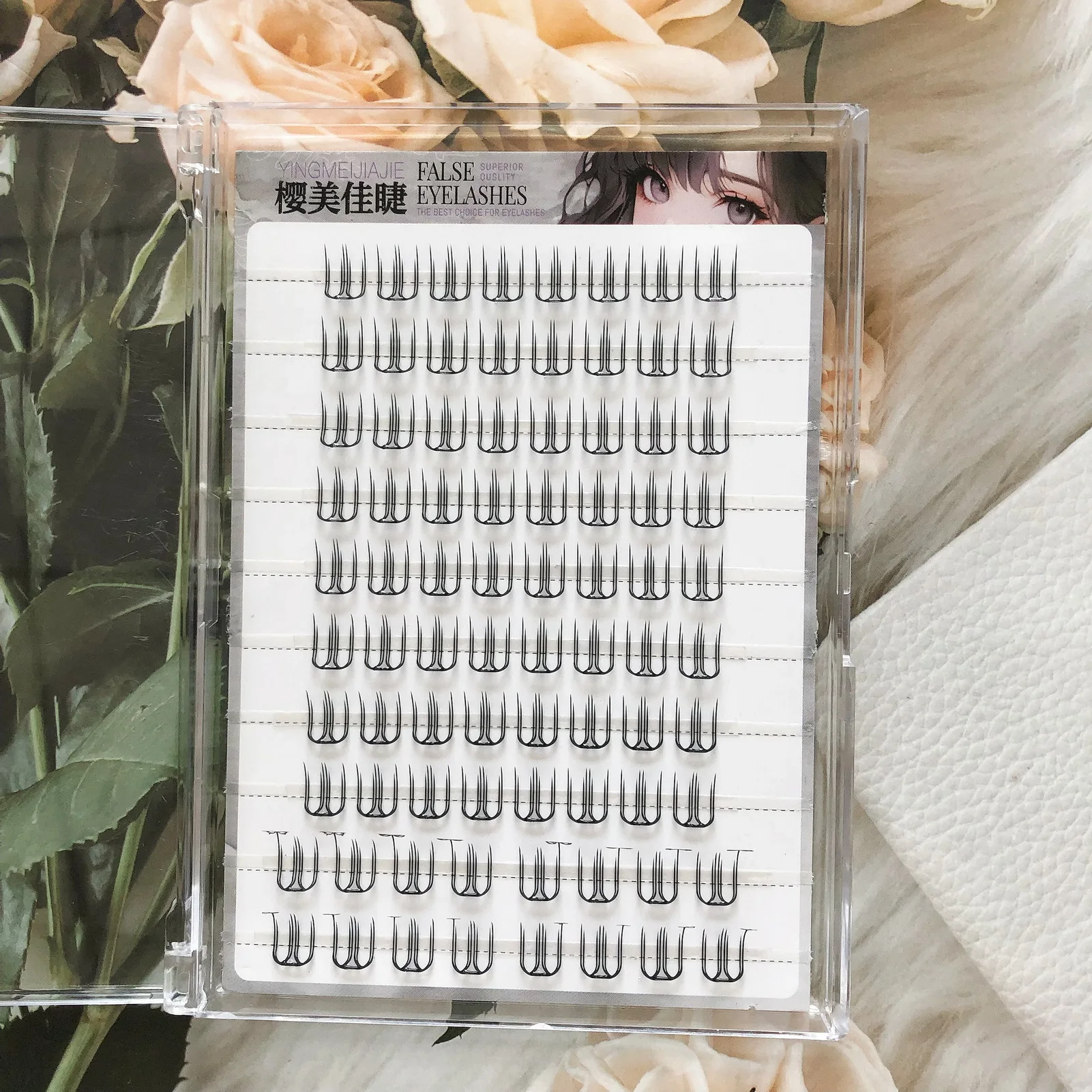 DIY wimperextensions Koreaanse stijl U-vorm valse wimpers Individuele clusterwimpers natuurlijk Zachte dagelijkse nepwimper Make-up