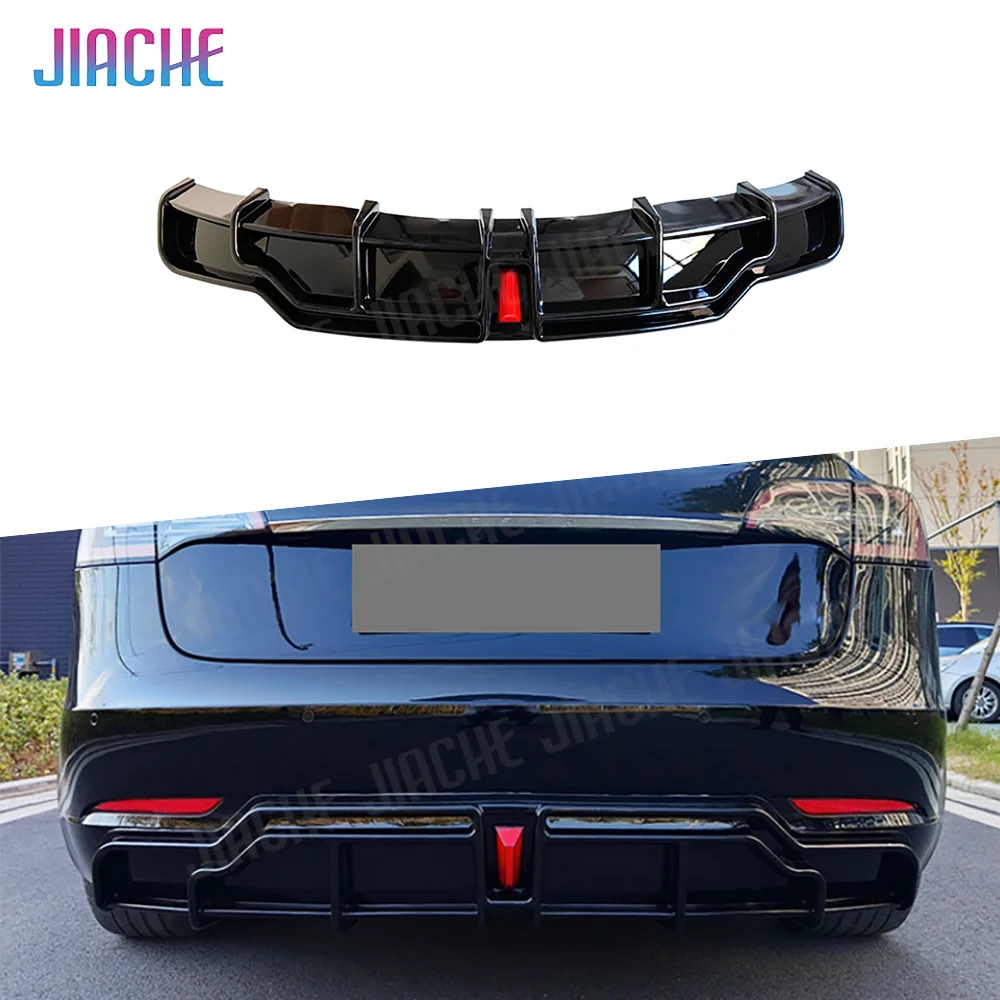 

Диффузор заднего бампера JIACHE ABS с глянцевым черным покрытием для Tesla Model 3 2017+ с эффектом карбона