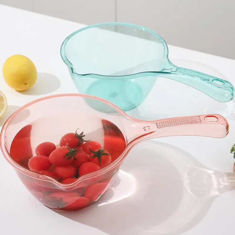 Transparent Water Ladle Plastic Dipper Thickened Anti-fall Bath Water Spoon Large Capacity Long Handle Shampooing Water Scoop