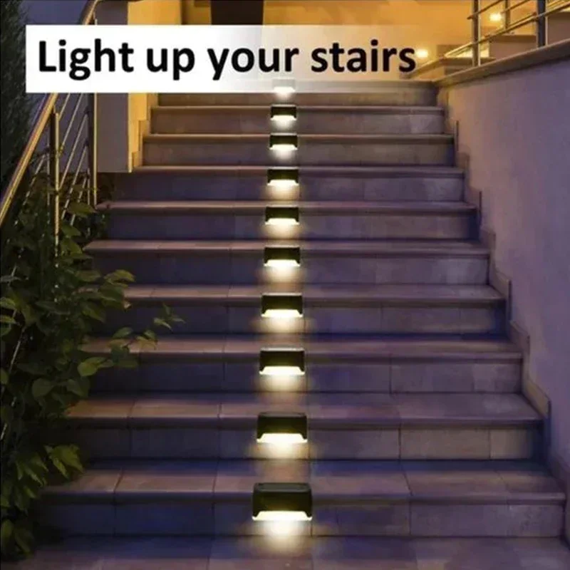 Solar Deck Lights 20 Pack Outdoor Step Lights Waterproof Led Solar Lights for Railing Stairs Step Fence Yard Patio and Pathway