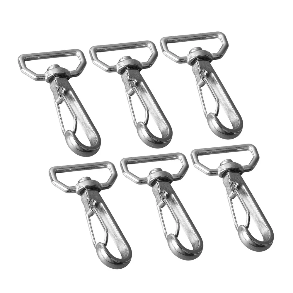 6pcs Premium Universal Fit Spring Snap Hooks Quick Straping Durable Swivel Snap Hooks Carabiner Hook For Leather Belt