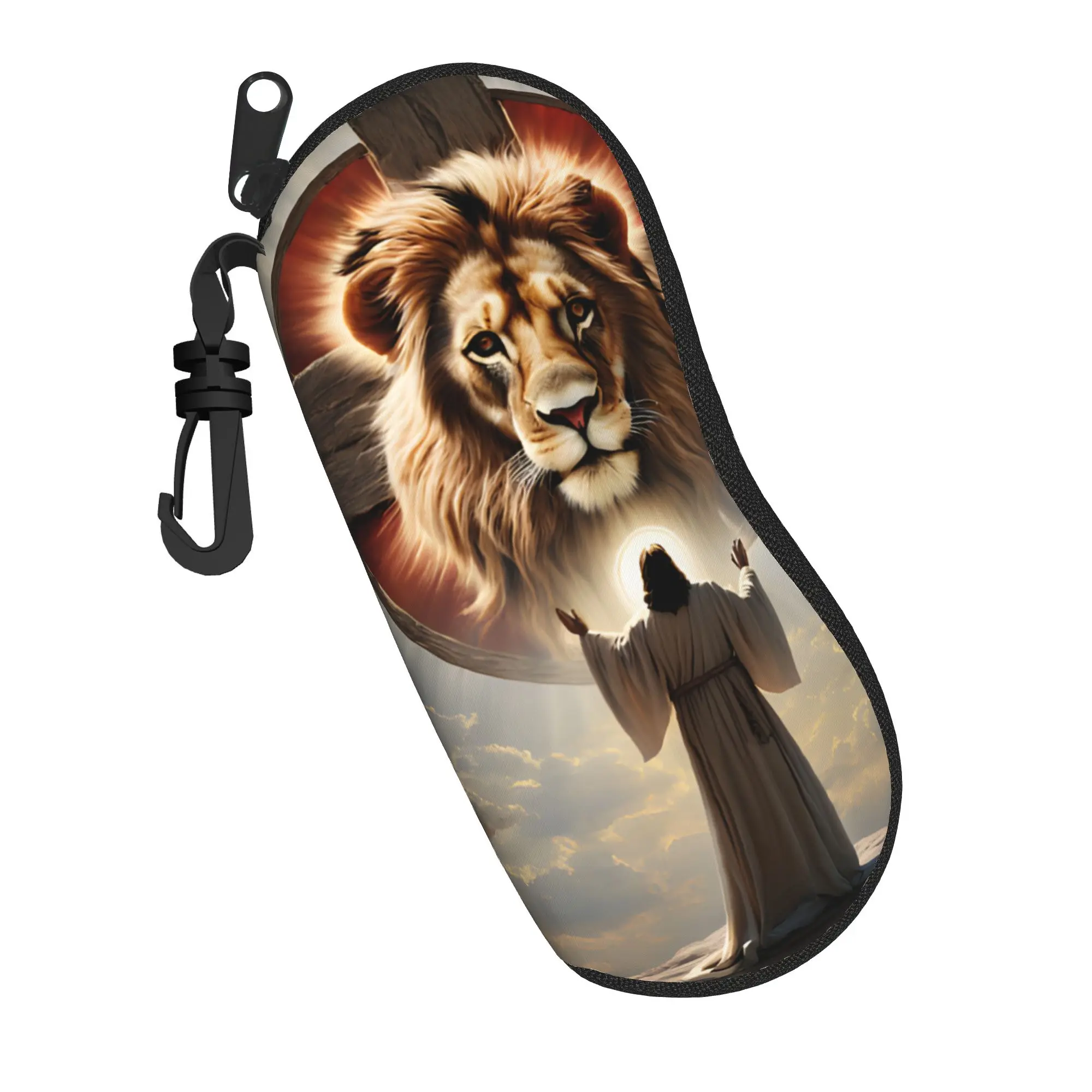 Lion of Judah Cross Jesus Christ Glasses Case Gifts For Girl  Accessories  Reading Box Charming Eye Contacts Case