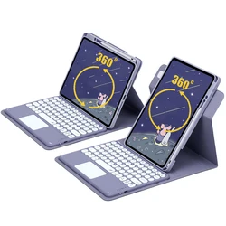 360° Rotating Case with Touchpad Keyboard for iPad Air 11 Air 5 4 3 Pro 11 2022-2018 Case for iPad 10th 9th 8th 7th Gen Pro 10.5