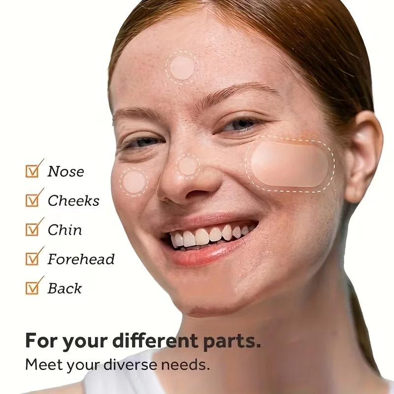 رقع بثرة كبيرة للوجه، رقع حب الشباب الغروانية المائية، أغطية زيت بأشكال متنوعة، قمر، شريط، مربع، مستطيل، شريط أنف