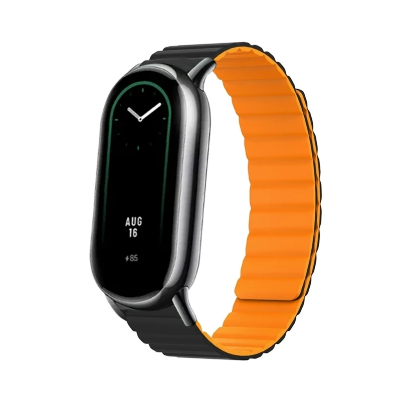 샤오미 미 밴드 8 용 마그네틱 실리콘 스트랩, 스마트워치 밴드, 내구성 팔찌 시계 패션 벨트, 내마모성 손목 밴드