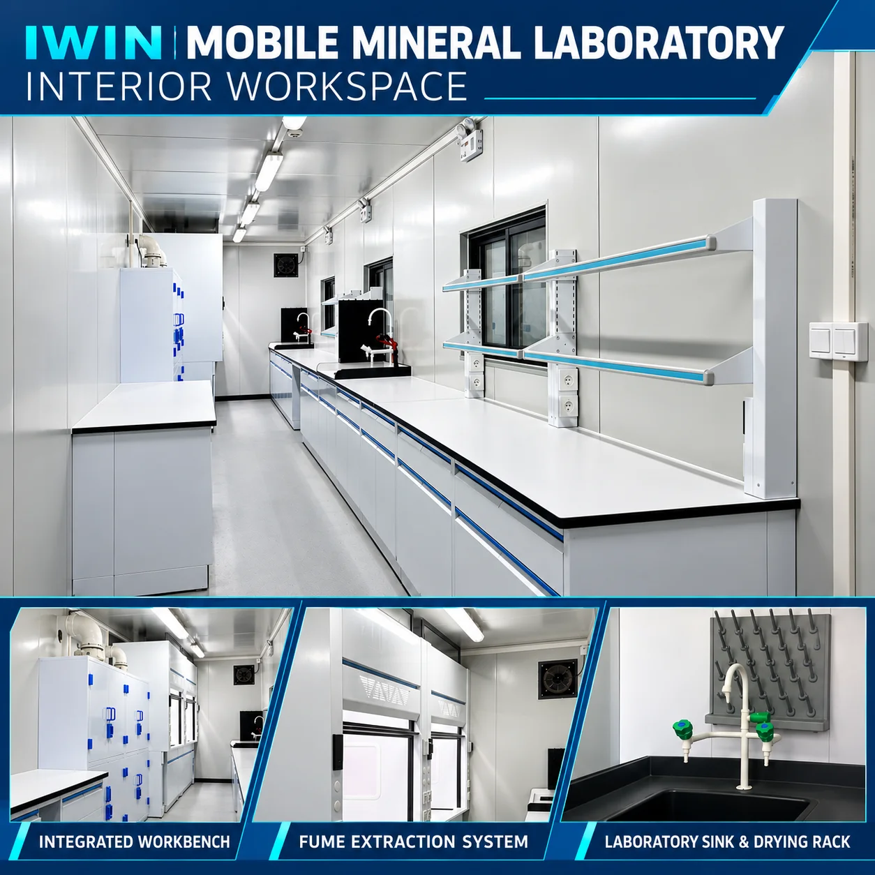 20ft Containerized Sample Preparation Laboratory for Gold Copper Lithium and Iron Ore
