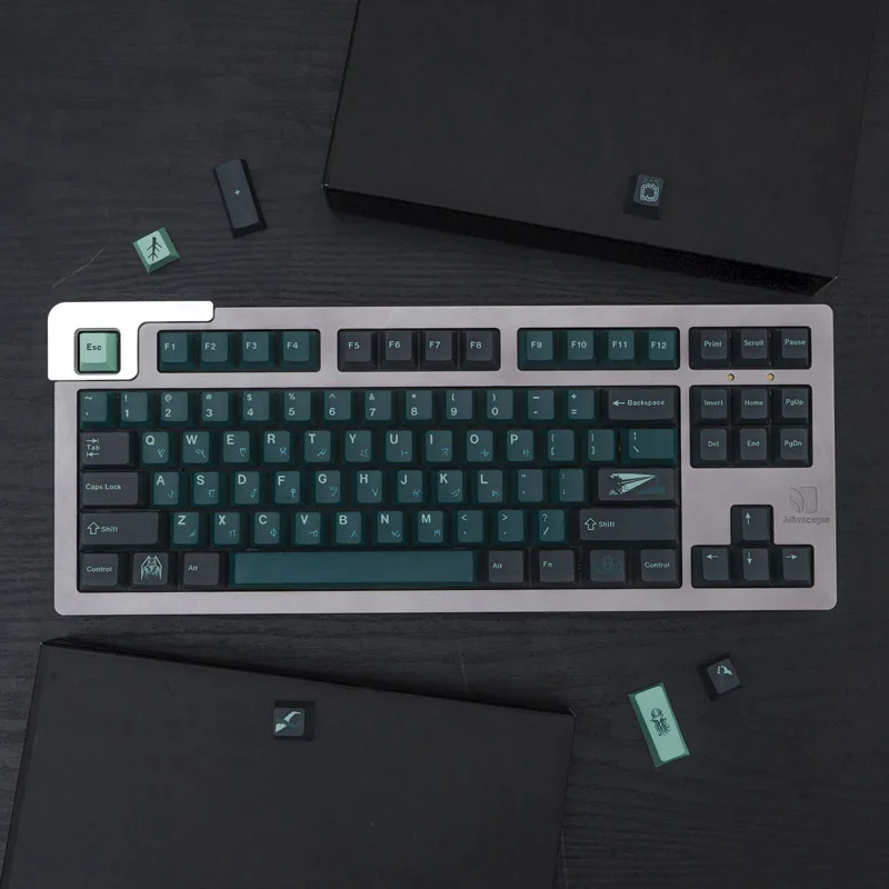 GMK Terror Below-Juego grande de teclas PBT, DYE-SUB, perfil de cereza, teclas de personalidad personalizadas en inglés para teclado mecánico 61/64/68