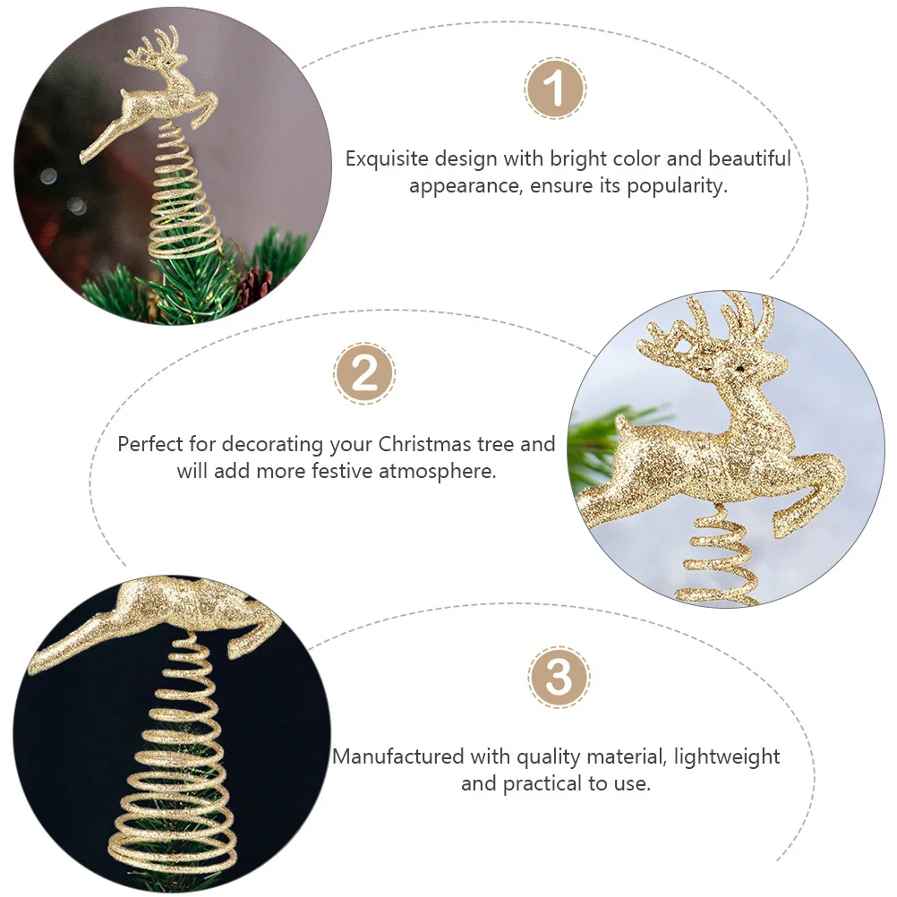 

5Pcs Christmas Tree Topper Treetop Decor Premium Iron Xmas Tree Topper for Home Party Holiday Decoration