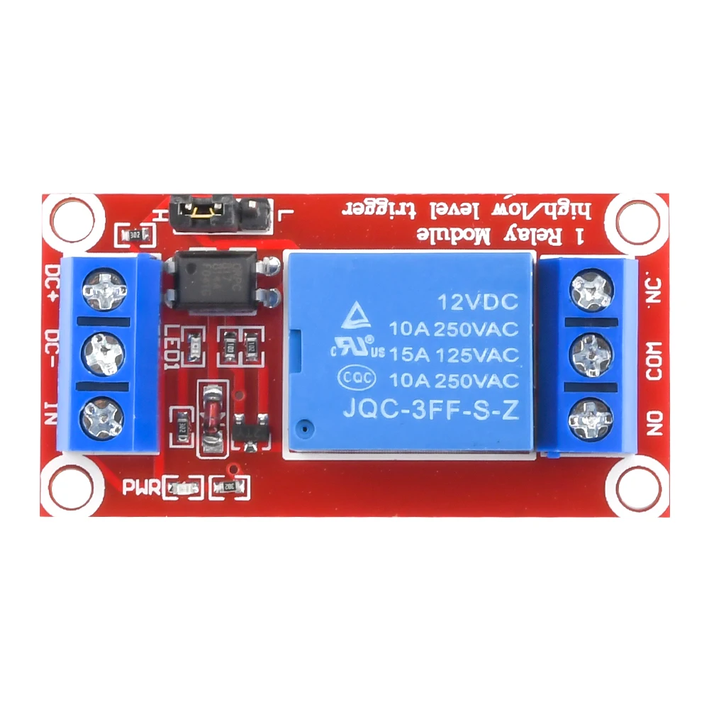 Placa de Módulo de Relé Escudo com Optoacoplador, Suporte Alto e Baixo Nível Trigger, 1 Canal, 5V, 9V, 12V, 24V