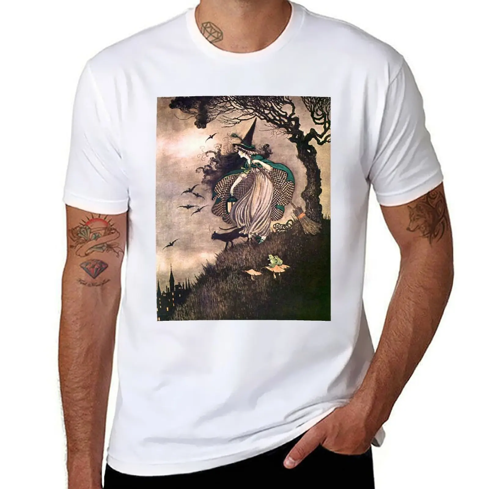 

The Little Witch - Ida Rentoul Outhwaite T-Shirt funny t shirts dark humor t shirts cotton 100% man t shirt designer T-Shirt